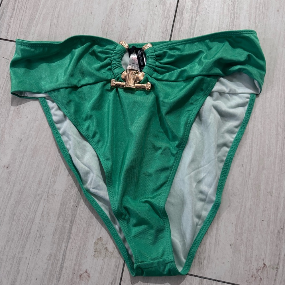 Green Bikini Bottom with Gold Accent - Picture 6 of 7